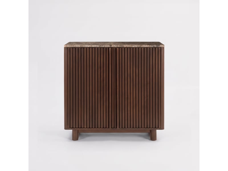  Petit buffet en bois de manguier et plateau en marbre-flavio Flavio - Conforama A