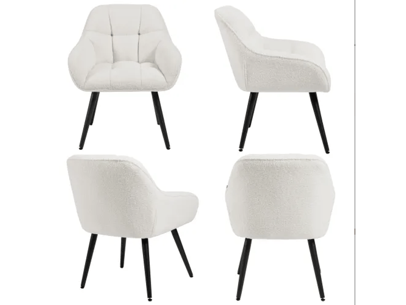  Fauteuil lounge moderne 1 place avec dossier, chaise d’appoint élégante pour salon  - Conforama D