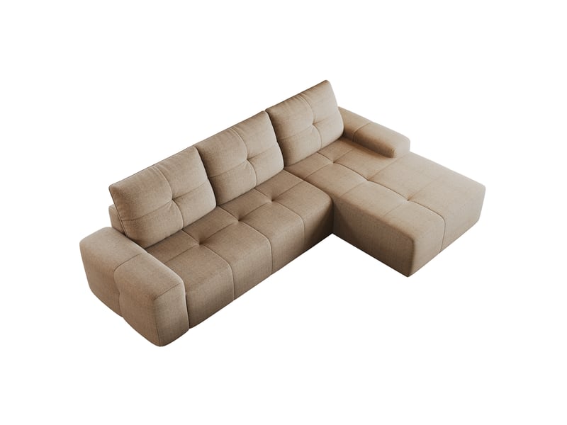 Canapé d’angle 3 places en tissu kaki 262x172x82 cm - Conforama A