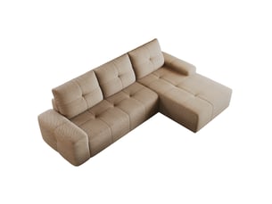 Canapé d'angle compressé droit fixe MODFU 3 places Tissu kaki