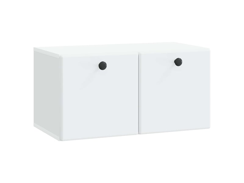  Meuble tv - banc tv - meuble de rangement mural 59,5 x 31 x 30 cm blanc bois d'ingénierie  - Conforama A