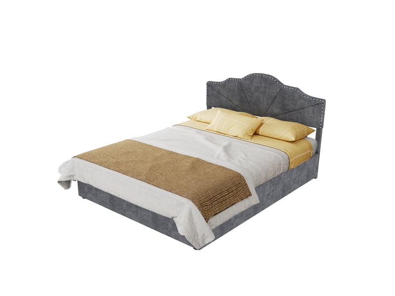 Lit 140 x 200 cm gris avec matelas inclus - Conforama A
