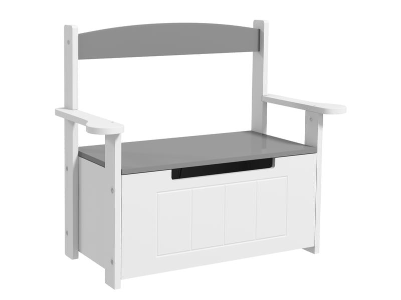  Coffre à jouets pour enfants 2 en 1 et banc vérin pneumatique 68,5l x 34l x 58h cm - avec dossier et accoudoirs  - Conforama B