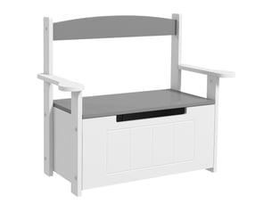 Coffre à jouets pour enfants 2 en 1 et banc vérin pneumatique 68,5l x 34l x 58h cm - avec dossier et accoudoirs
