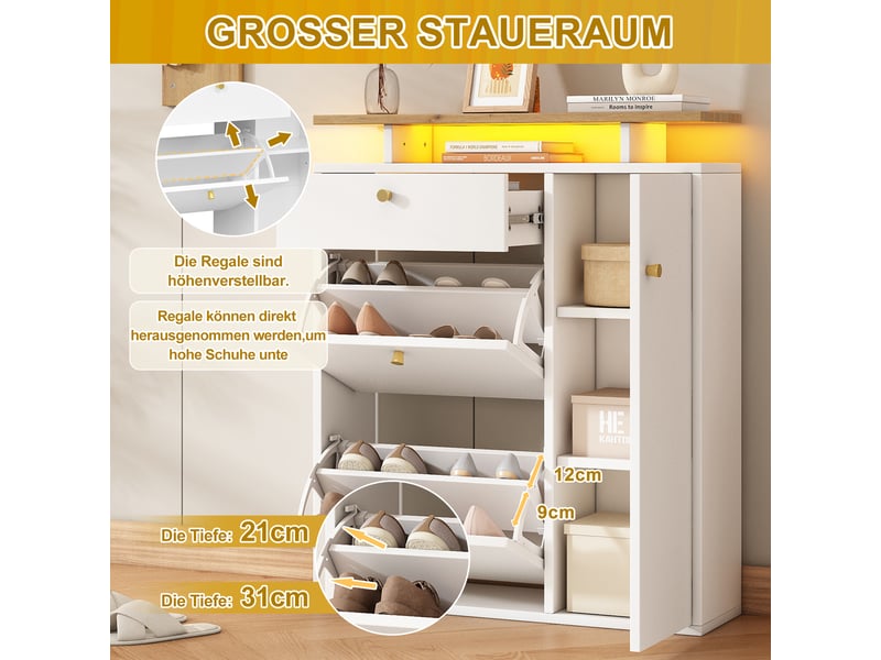 Portemanteau avec banc et rangement blanc 105 x 151.5 cm - Conforama C