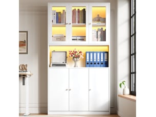 Bibliotheque coloris  blanc  WISHDOR  - 35 cm x 200 cm