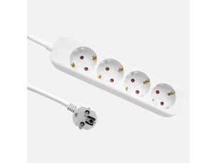 Multiprise fabrilamp florey 4 prises câble 3 m 3680 w blanc