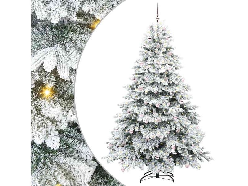  Sapin de noël, arbre de noël artificiel avec 300 led blanc 240 cm pe et pvc cf61232  - Conforama A