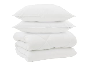 Duvet d'hiver avec oreiller 3 pièces - couette blanc microfibre