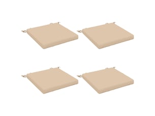 Lot de 4 coussins de siège, coussins d'assise soest 100 % polyester crème cf60367
