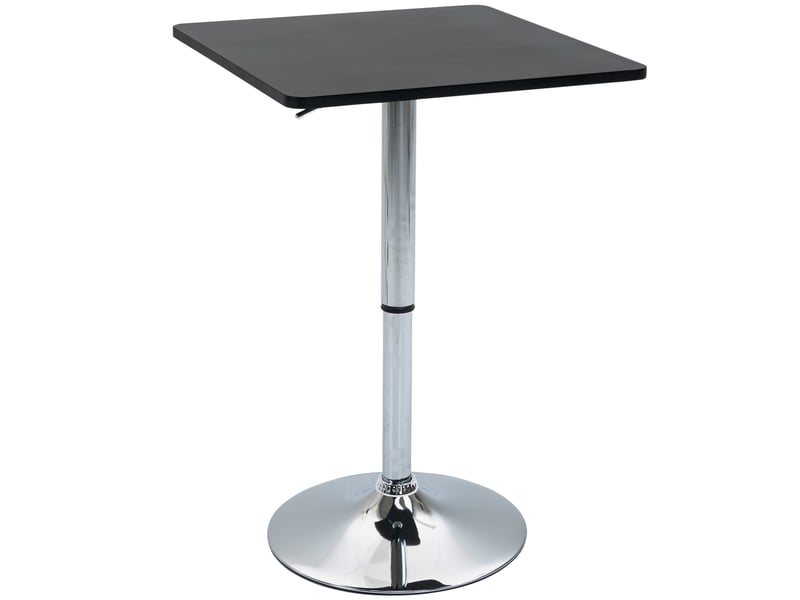 Table de bar réglable en hauteur, pivotante à 360°, pieds anti-rayures, base métallique stable, noirargent  - Conforama B