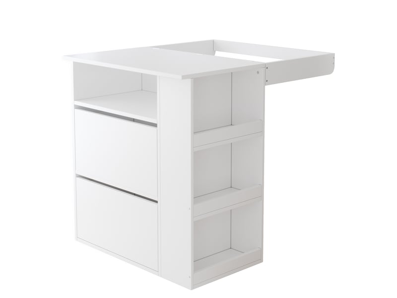 Commode à langer 2-en-1 avec 2 tiroirs 82x50x100 cm mdf blanc - Conforama D