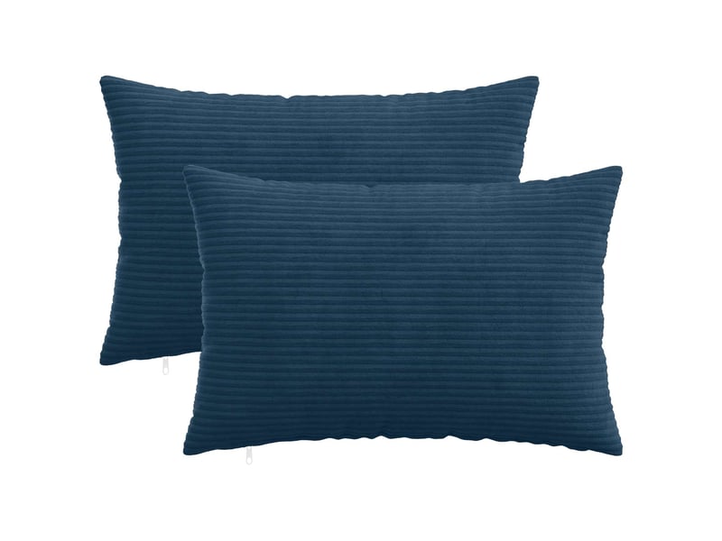  Lot de 2 housses de coussin heerlen bleu marine 50 x 70 cm cf49432  - Conforama B
