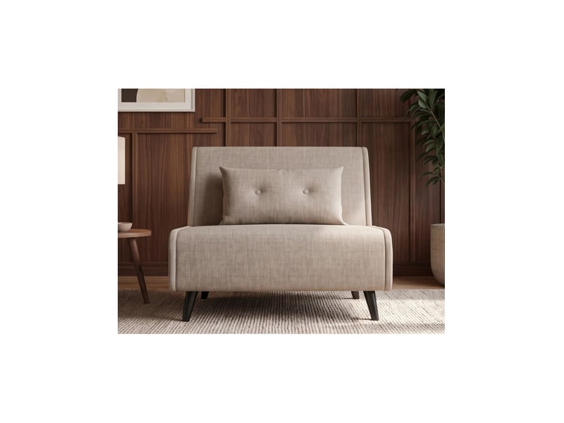 Fauteuil convertible presto 1 place - velours beige - couchage 100x190cm  - Conforama D