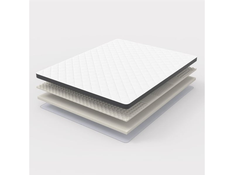 Matelas confortable - h3 - 180x200 cm - hauteur 7 cm - blanc+gris - mousse à 7 zones - certification oeko-tex 180x200x7cm - Conforama D