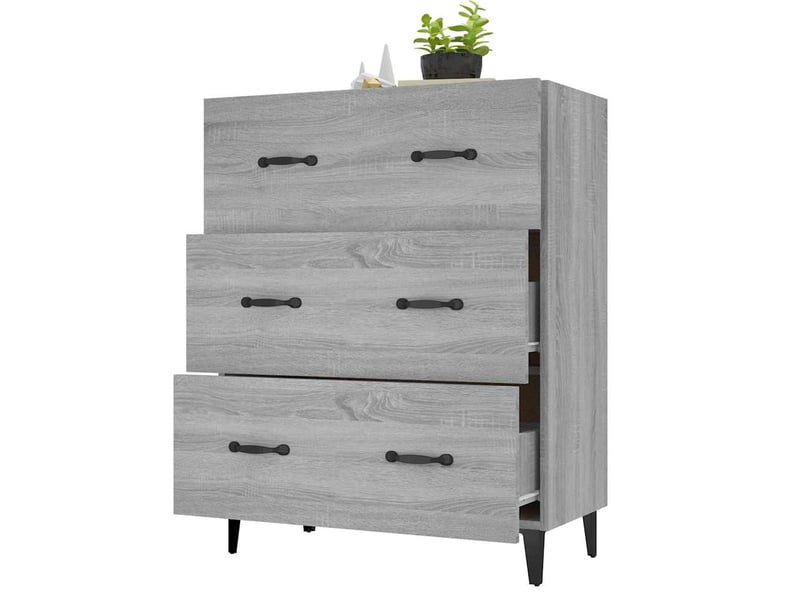  Buffet - bahut - meuble de rangement sonoma gris 69,5x34x90 cm bois d'ingénierie  - Conforama D