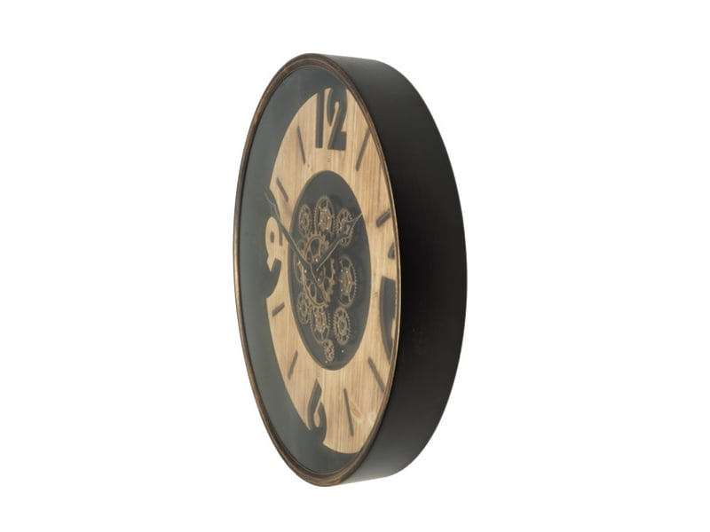  Horloge murale fabrilamp almanzora 60 x 60 cm noirhêtredoré engrenages mobiles 216110088 - Conforama C