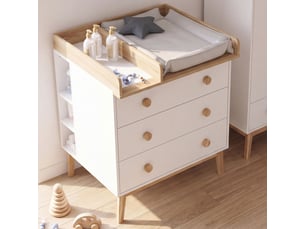 Commode 3 tiroir(s)    <strong>ID MARKET</strong> <strong></strong> coloris blanc largeur 72 cm