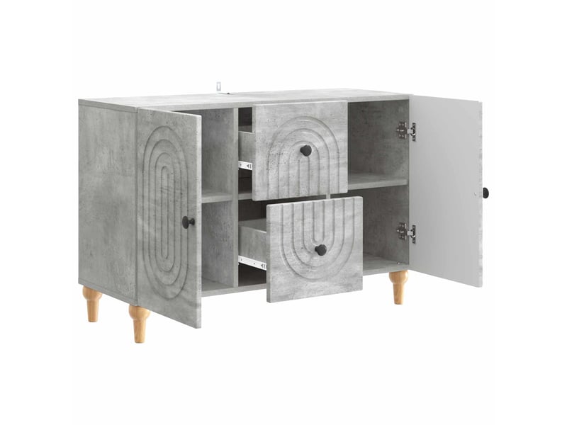  Meuble tv - banc tv - meuble de rangement gris béton 89 x 34,5 x 60 cm bois d'ingénierie  - Conforama E