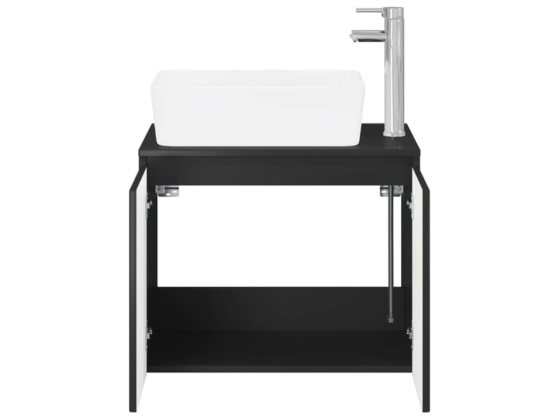  Ensemble de mobilier de salle de bain noir bois d'ingénierie cf64694  - Conforama C