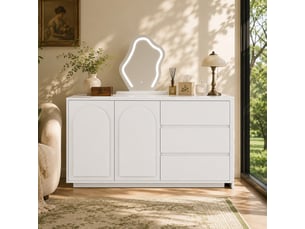 Coiffeuse 3 tiroir(s) Miroir Led avec 0 tabouret(s) inclu(s)  <strong>NUMBERWAN</strong> <strong></strong>  coloris blanc