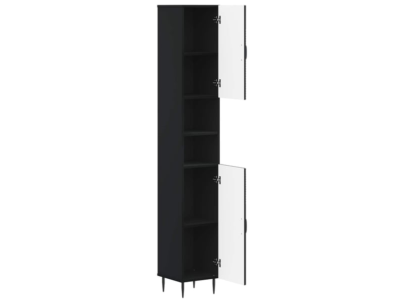 Colonne de salle de bain avec étagère ouverte haarlem noir - Conforama C