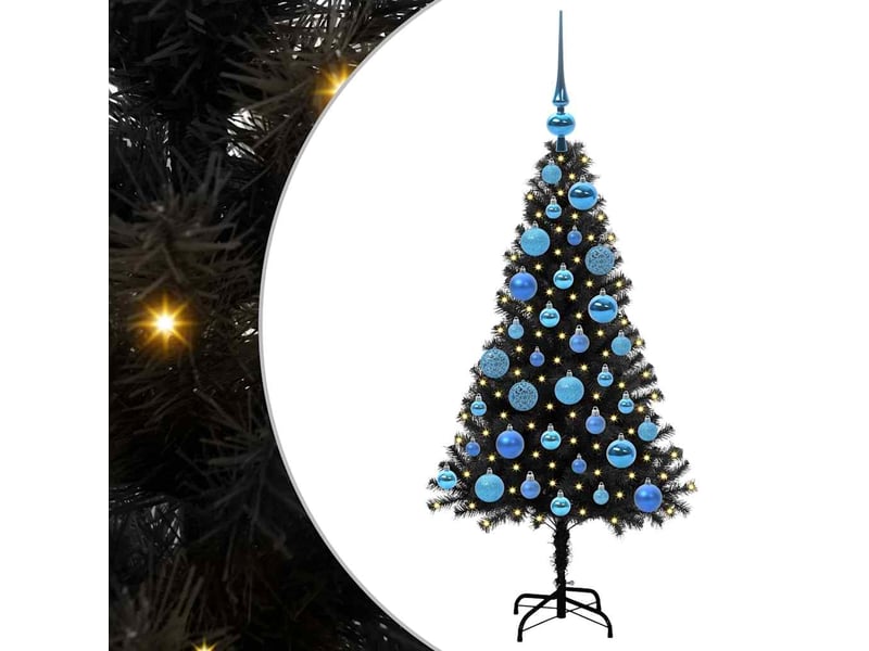 Sapin de noël, arbre de noël noir 120 cm pvc cf61545 - Conforama A