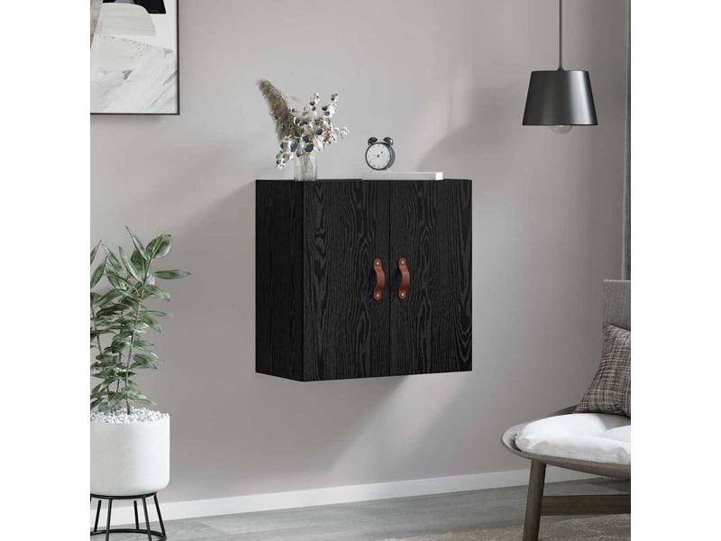 Meuble mural, rangement salon 60 x 31 x 60 cm bois d'ingénierie chêne noir shl9277 - Conforama D