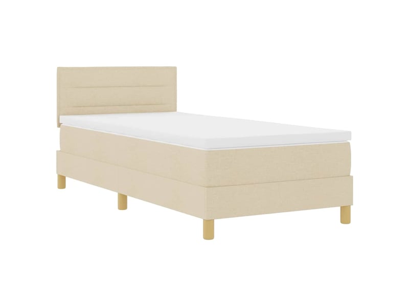 Lit adulte, lit simple, lit à ressorts avec coussin crème 100x200cm tissu cf16779  - Conforama D