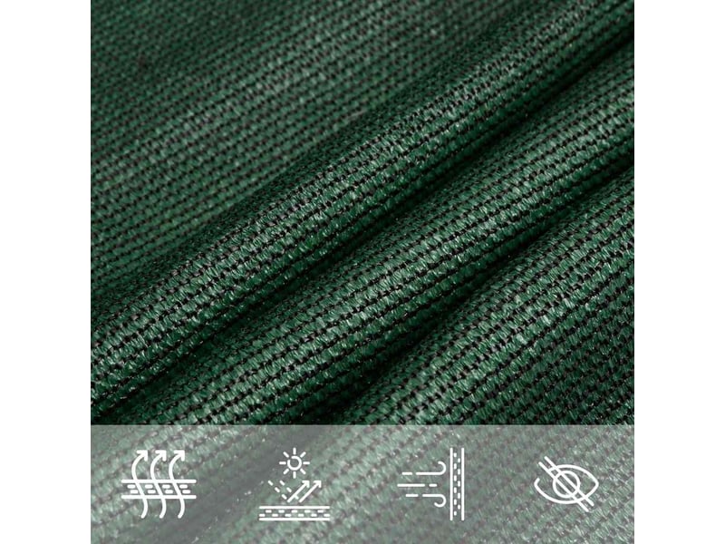  Voile d'ombrage - voile d'ombre - voile parasol 160 gm² vert foncé 3,5x3,5x4,9 m pehd  - Conforama E