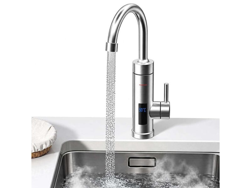 Mitigeur électrique instantané avec écran led – robinet chauffant inox 304 rotatif 360° - Conforama A