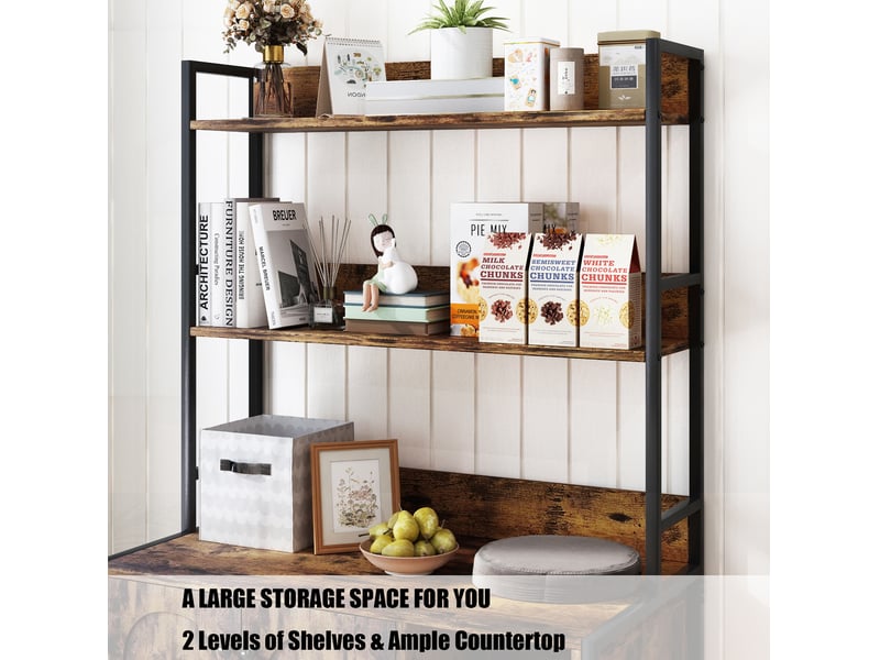 Meuble cache-litière avec étagères 89,5 x 45 x 132 cm – marron – rangement 3 niveaux, portes magnétiques - Conforama E