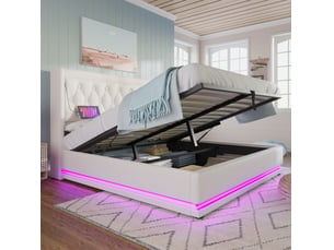 Lit coffre 180x200 cm VIVRYN coloris blanc
