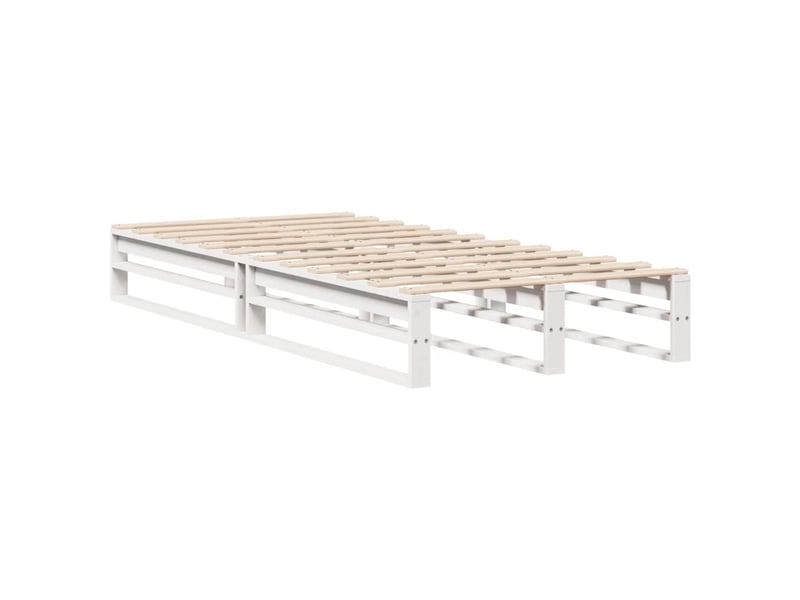  Lit simple- lit adulte -  cadre de lit sans matelas blanc 100x200 cm bois de pin massif  - Conforama B