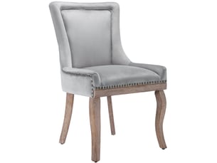 Chaises de salle à manger en velours gris, lot de 2 evryae