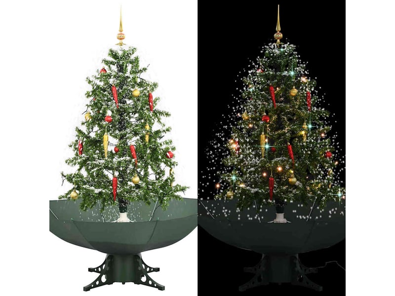  Sapin de noël - arbre de noël neigeux avec base de parapluie vert 140 cm  - Conforama B