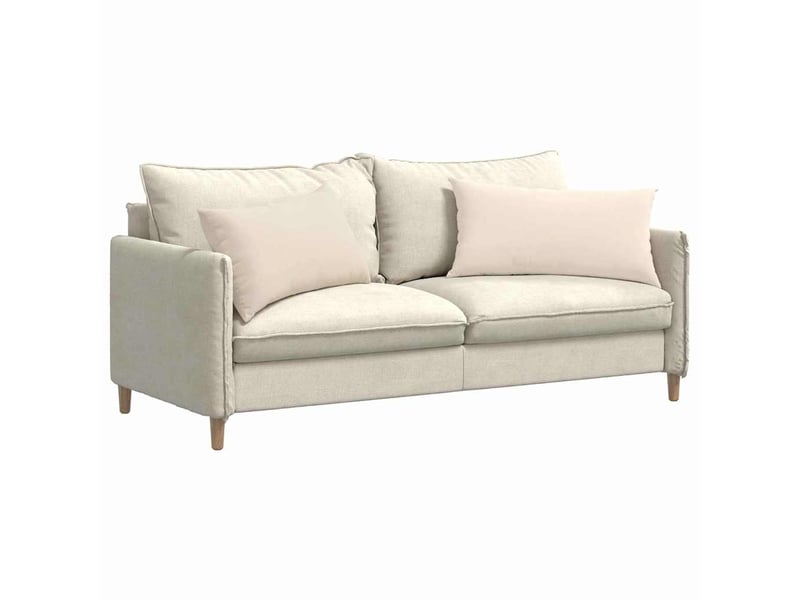  Lot de 2 coussins de canapé, coussins décoratifs tissu beige 80 x 40 cm cf58759  - Conforama C