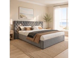 Lit coffre 180x200 cm DESVIAE coloris gris