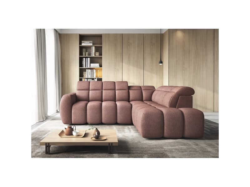 Canapé d'angle électrique ronda 4 places rouge clair – angle droit  - Conforama E