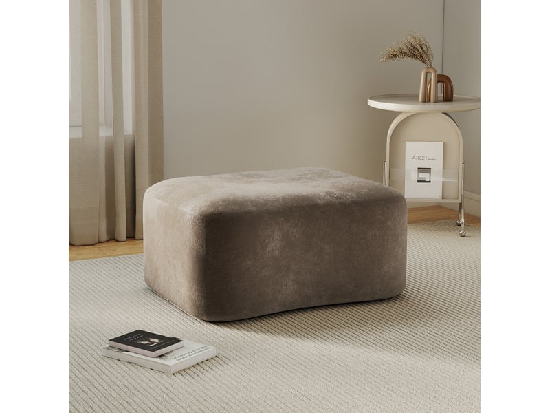  Pouf 96x69x45 cm modulable velours marron  - Conforama B