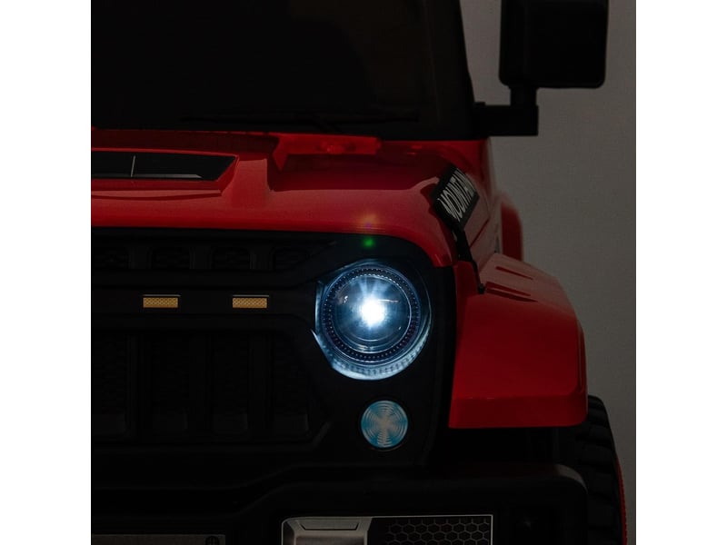  Voiture électrique pour enfant 12 v, télécommande parentale, 2 moteurs, 6,5 kmh, led, ceinture de sécurité – rouge PTO_0YTDN6XT - Conforama D