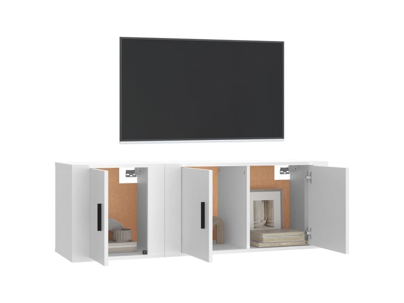  Ensemble de meubles tv 2 pcs blanc bois d'ingénierie shl91288  - Conforama C