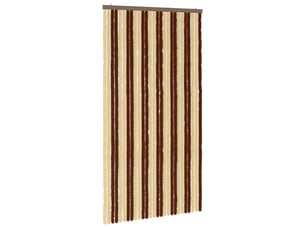 Rideau anti-insectes, moustiquaire en chenille marron et beige 118 x 220 cm cf43469