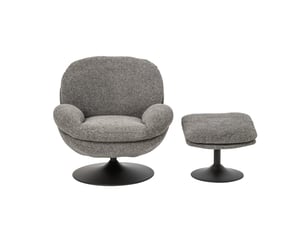 Fauteuil avec pouf repose-pieds helle 88cm gris