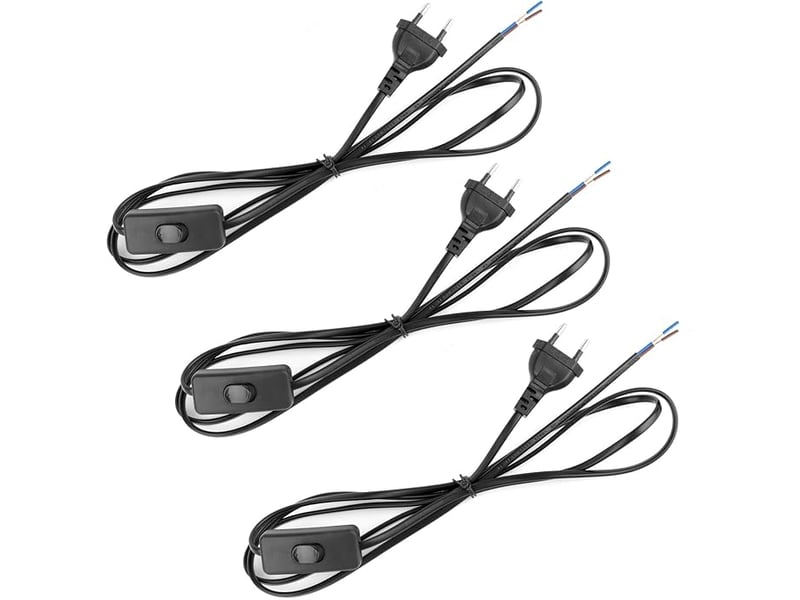 LongZYU Lot De 2 Câbles Pour Lampe à Sel Avec Prise Européenne Et Interrupteur - 3,5m E14
