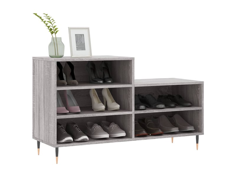  Armoire à chaussures sonoma gris 102x36x60 cm bois d'ingénierie shl5576  - Conforama C