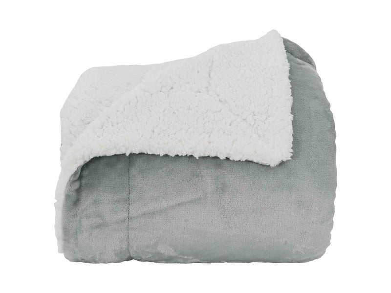  Plaid canapé gris 220x240 cm 2.67 kg polaire  - Conforama D