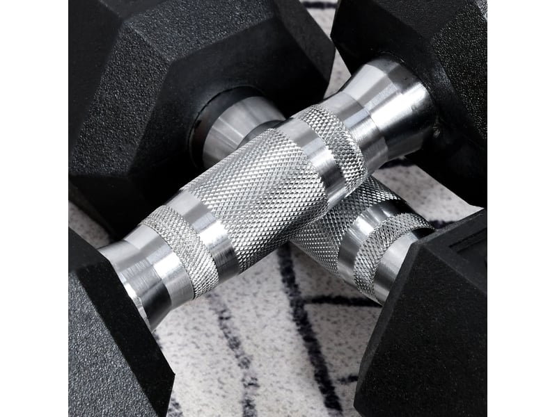  Haltères hexagonaux 2 x 6 kg en métal noir  - Conforama D