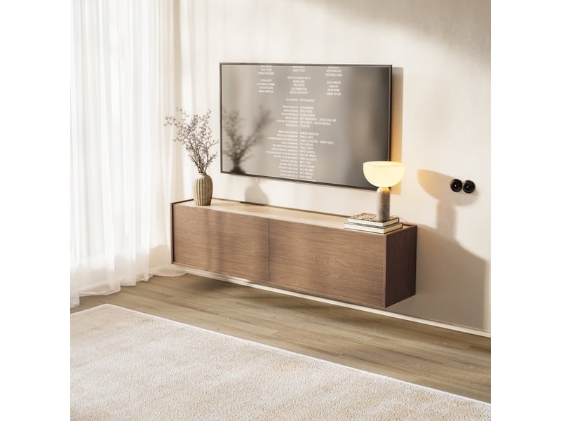  Selsey cabby - meuble tv sur piedmural sur piedmural - 180 cm - chêne casella brun Cabby - Conforama C