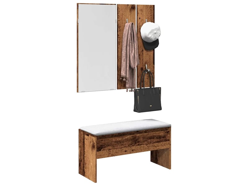  Ensemble de meubles de couloir vieux bois bois d'ingénierie shl42939  - Conforama C